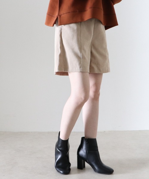 Cheek（チーク）の「コーデュロイハイウエストショートパンツ（その他パンツ・レディース・ブラック/ブラウン/ベージュ・MEDIUM）」の10枚目の写真