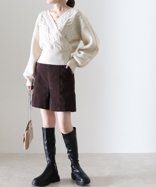 Cheek（チーク）の「コーデュロイハイウエストショートパンツ（その他パンツ・レディース・ブラック/ブラウン/ベージュ・MEDIUM）」の22枚目の写真