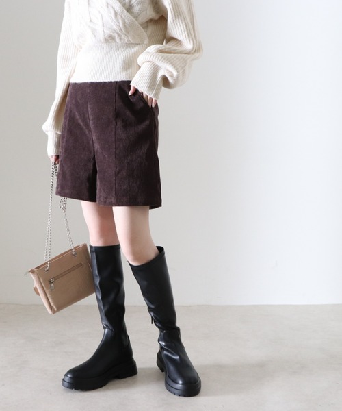 Cheek（チーク）の「コーデュロイハイウエストショートパンツ（その他パンツ・レディース・ブラック/ブラウン/ベージュ・MEDIUM）」の18枚目の写真
