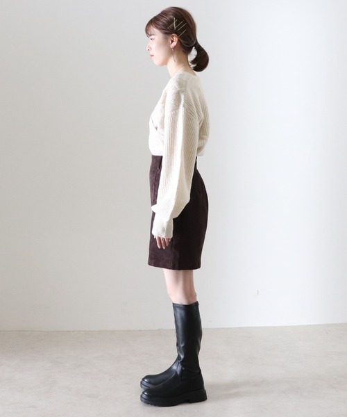Cheek（チーク）の「コーデュロイハイウエストショートパンツ（その他パンツ・レディース・ブラック/ブラウン/ベージュ・MEDIUM）」の8枚目の写真