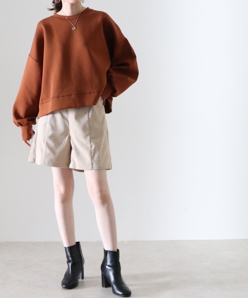 Cheek（チーク）の「コーデュロイハイウエストショートパンツ（その他パンツ・レディース・ブラック/ブラウン/ベージュ・MEDIUM）」の9枚目の写真