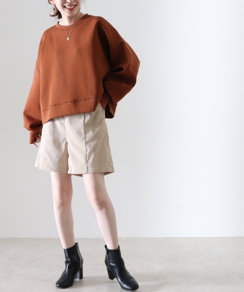 Cheek（チーク）の「コーデュロイハイウエストショートパンツ（その他パンツ・レディース・ブラック/ブラウン/ベージュ・MEDIUM）」の19枚目の写真