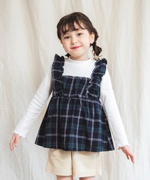 BRANSHES | 【ペア】チェック柄キャミソールレイヤード風長袖Tシャツ(Tシャツ/カットソー)