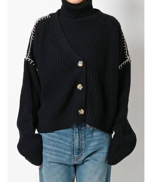 jouetie(ジュエティ)の「カーデレイヤードニット【セット】(カーディガン/ボレロ・レディース・ブルー/アイボリー/ブラック・MEDIUM)」の18枚目の写真