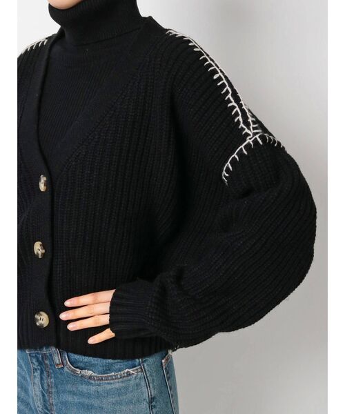 24AWツインレイヤードニットカーディガンブラック 24AWツインレイヤードニットカーディガンブラック 24AWツイン