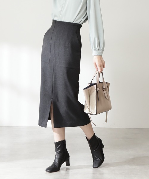 N.（N. Natural Beauty Basic）（エヌエヌナチュラルビューティーベーシック）の「【S Size Line】◆カルゼストレッチタイトスカート（スカート・レディース・チャコールグレー/ライトグレー/ネイビー/ライトグリーン/モカ・SMALL/MEDIUM）」の12枚目の写真