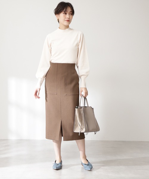 N.（N. Natural Beauty Basic）（エヌエヌナチュラルビューティーベーシック）の「【S Size Line】◆カルゼストレッチタイトスカート（スカート・レディース・チャコールグレー/ライトグレー/ネイビー/ライトグリーン/モカ・SMALL/MEDIUM）」の10枚目の写真