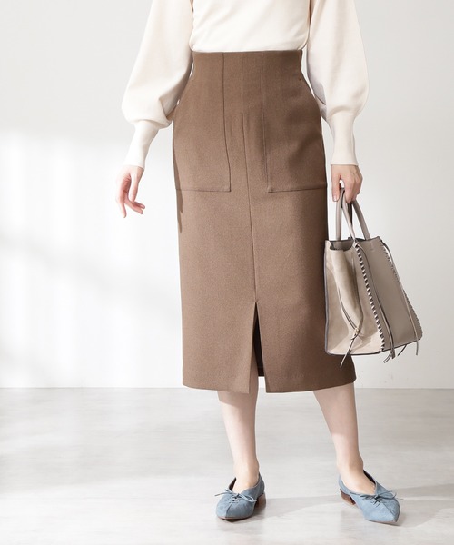 N.（N. Natural Beauty Basic）（エヌエヌナチュラルビューティーベーシック）の「【S Size Line】◆カルゼストレッチタイトスカート（スカート・レディース・チャコールグレー/ライトグレー/ネイビー/ライトグリーン/モカ・SMALL/MEDIUM）」の6枚目の写真