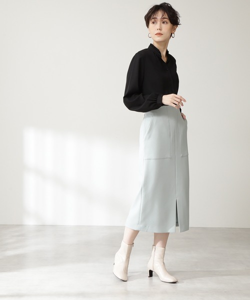 N.（N. Natural Beauty Basic）（エヌエヌナチュラルビューティーベーシック）の「【S Size Line】◆カルゼストレッチタイトスカート（スカート・レディース・チャコールグレー/ライトグレー/ネイビー/ライトグリーン/モカ・SMALL/MEDIUM）」の19枚目の写真