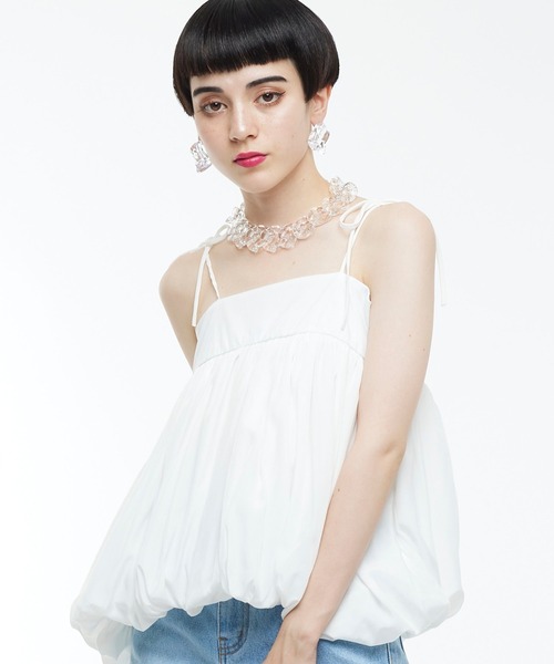 Narcissus(ナルシス)の「【Narcissus WEBSTORE 限定商品】バルーンペプラム(キャミソール・レディース・ホワイト/ブルー・FREE)」の1枚目の写真