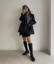 Avvenente | 【Avvenente】フェイクレザージャケット(テーラードジャケット)