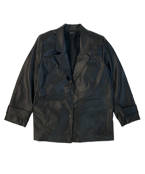 Avvenente（アベネンテ）の「【Avvenente】フェイクレザージャケット（テーラードジャケット・レディース・ブラック・FREE）」の15枚目の写真