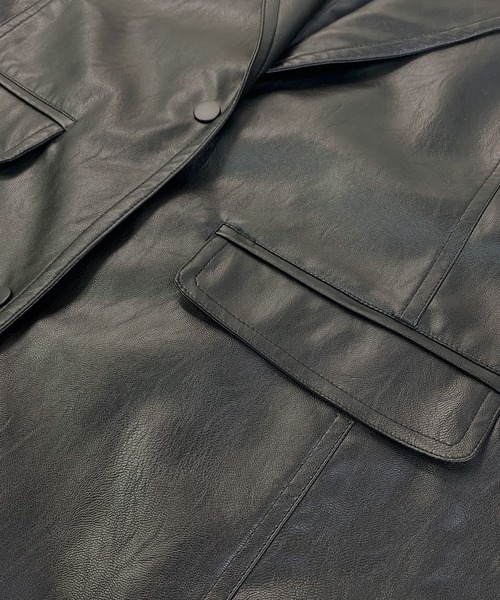 Avvenente（アベネンテ）の「【Avvenente】フェイクレザージャケット（テーラードジャケット・レディース・ブラック・FREE）」の13枚目の写真