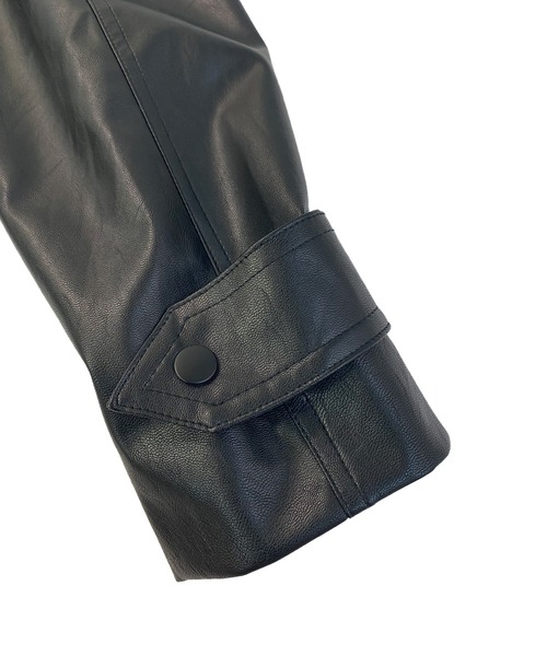 Avvenente（アベネンテ）の「【Avvenente】フェイクレザージャケット（テーラードジャケット・レディース・ブラック・FREE）」の10枚目の写真