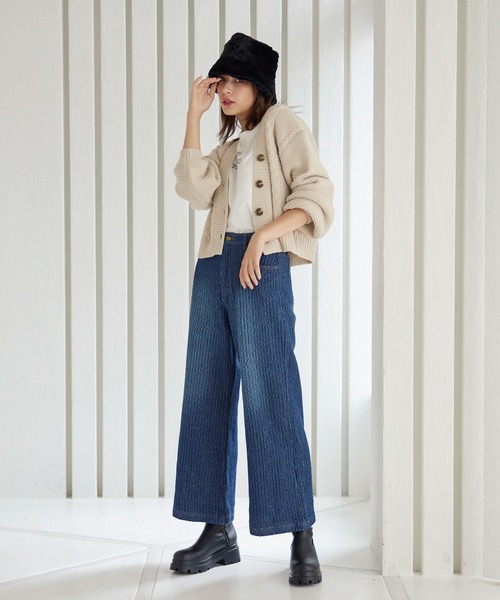 KOBE LETTUCE（コウベレタス）の「ハイウエストユニークデニムワイドパンツ[M3458]（デニムパンツ・レディース・ブルー/ネイビー・S/M）」の3枚目の写真