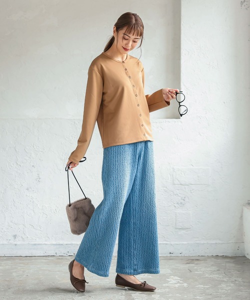 KOBE LETTUCE（コウベレタス）の「ハイウエストユニークデニムワイドパンツ[M3458]（デニムパンツ・レディース・ブルー/ネイビー・S/M）」の6枚目の写真