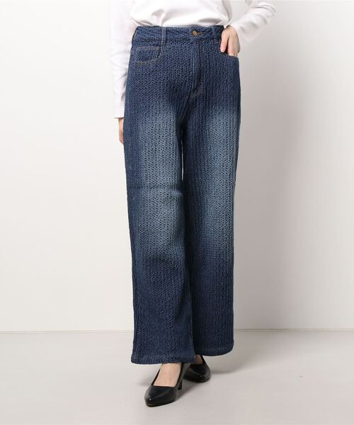 KOBE LETTUCE（コウベレタス）の「ハイウエストユニークデニムワイドパンツ[M3458]（デニムパンツ・レディース・ブルー/ネイビー・S/M）」の12枚目の写真