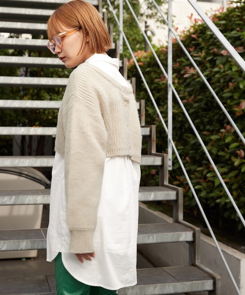 byYOUANCE(バイユアンス)の「ロンT SET 2WAYショートカーディガン(カーディガン/ボレロ・レディース・ブルー系その他/ブラック系その他/グリーン/オレンジ系その他/ブラック/パープル系その他5/ピンク/アイボリー・FREE)」の12枚目の写真