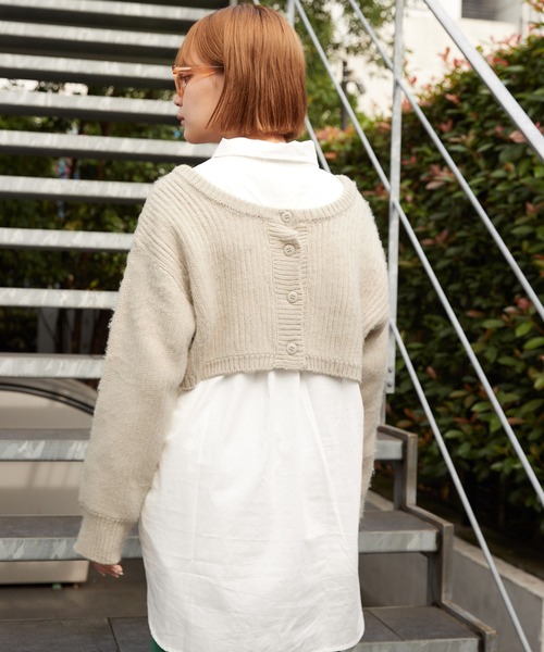 byYOUANCE(バイユアンス)の「ロンT SET 2WAYショートカーディガン(カーディガン/ボレロ・レディース・ブルー系その他/ブラック系その他/グリーン/オレンジ系その他/ブラック/パープル系その他5/ピンク/アイボリー・FREE)」の13枚目の写真