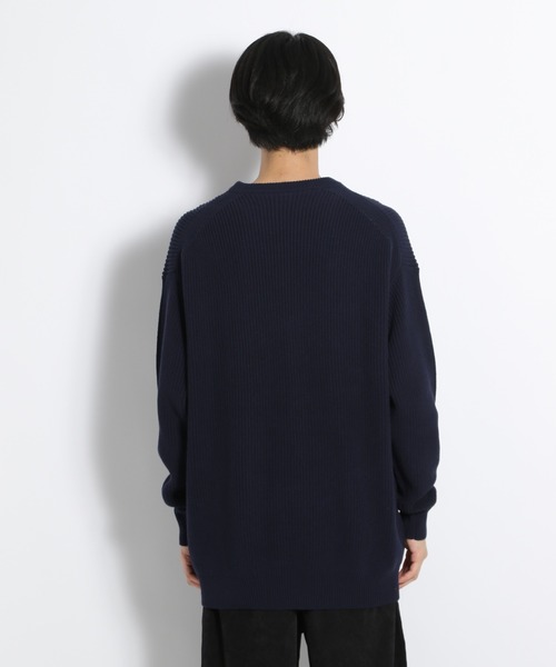 niko and...（ニコアンド）の「畦編みカラーBIGニットプルオーバー（ニット/セーター・メンズ・ネイビー/オフホワイト/オレンジ/グリーン・MEDIUM/LARGE）」の15枚目の写真