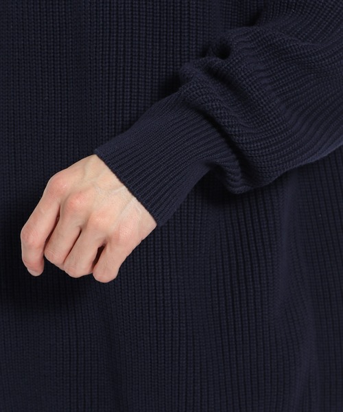 niko and...（ニコアンド）の「畦編みカラーBIGニットプルオーバー（ニット/セーター・メンズ・ネイビー/オフホワイト/オレンジ/グリーン・MEDIUM/LARGE）」の18枚目の写真