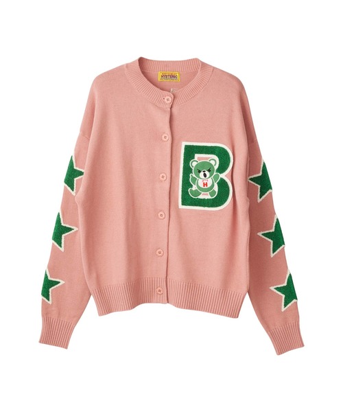 HYSTERIC GLAMOUR（ヒステリックグラマー）の「HYSTERIC BEAR刺繍 カーディガン（カーディガン/ボレロ・レディース・ブラック/トップグレー/ピンク・FREE）」の3枚目の写真