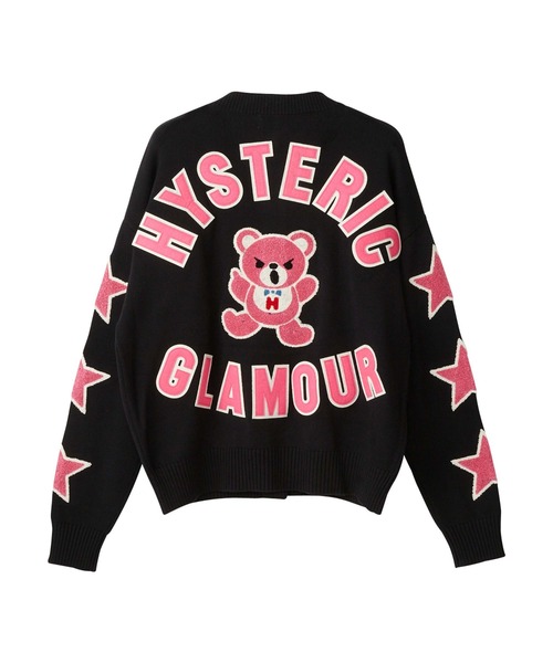 HYSTERIC GLAMOUR（ヒステリックグラマー）の「HYSTERIC BEAR刺繍 カーディガン（カーディガン/ボレロ・レディース・ブラック/トップグレー/ピンク・FREE）」の9枚目の写真