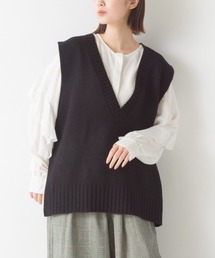 OMNES | アクリルウール Vネックニットベスト(ベスト)