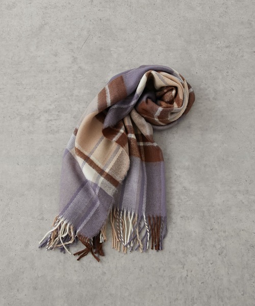 PUAL CE CIN（ピュアルセシン）の「チェックマフラー（ストール/ショール・レディース・ブルー系その他/ピンク/サックスブルー/レッド・FREE）」の2枚目の写真