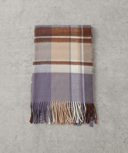 PUAL CE CIN（ピュアルセシン）の「チェックマフラー（ストール/ショール・レディース・ブルー系その他/ピンク/サックスブルー/レッド・FREE）」の6枚目の写真