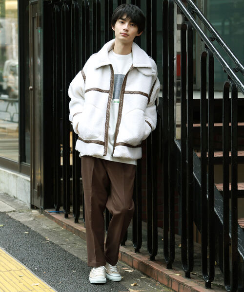 BeAMS DOT（ビームスドット）の「【WEB限定】BeAMS DOT / B-3 ボアブルゾン（ブルゾン・メンズ・ブラック/オフホワイト・MEDIUM/LARGE）」の3枚目の写真
