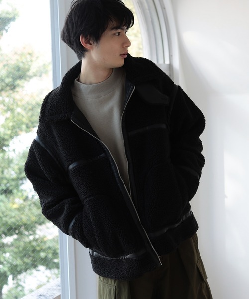 BeAMS DOT（ビームスドット）の「【WEB限定】BeAMS DOT / B-3 ボアブルゾン（ブルゾン・メンズ・ブラック/オフホワイト・MEDIUM/LARGE）」の17枚目の写真
