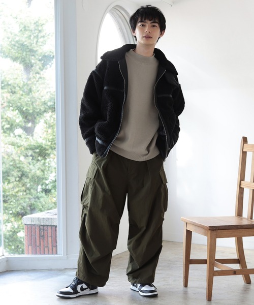 BeAMS DOT（ビームスドット）の「【WEB限定】BeAMS DOT / B-3 ボアブルゾン（ブルゾン・メンズ・ブラック/オフホワイト・MEDIUM/LARGE）」の16枚目の写真