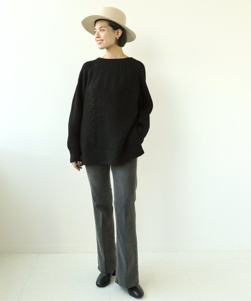 Simplicite（サンプリシテ）の「キュウシンケーブルプルオーバー◆（ニット/セーター・レディース・ブラック/ベージュ/ボルドー/ナチュラル・FREE）」の20枚目の写真