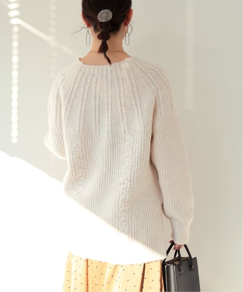 Simplicite（サンプリシテ）の「キュウシンケーブルプルオーバー◆（ニット/セーター・レディース・ブラック/ベージュ/ボルドー/ナチュラル・FREE）」の16枚目の写真