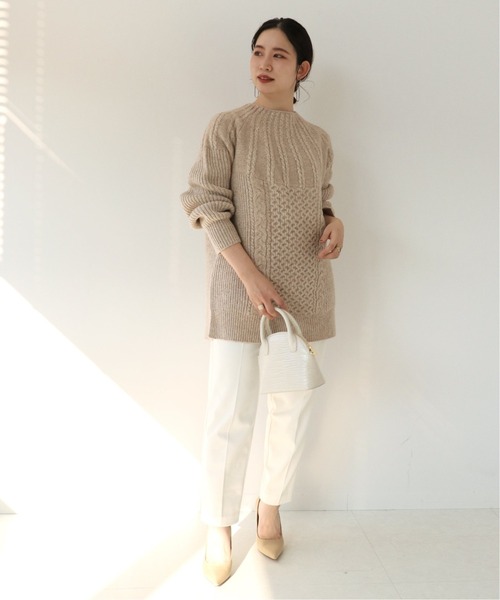 Simplicite（サンプリシテ）の「キュウシンケーブルプルオーバー◆（ニット/セーター・レディース・ブラック/ベージュ/ボルドー/ナチュラル・FREE）」の9枚目の写真