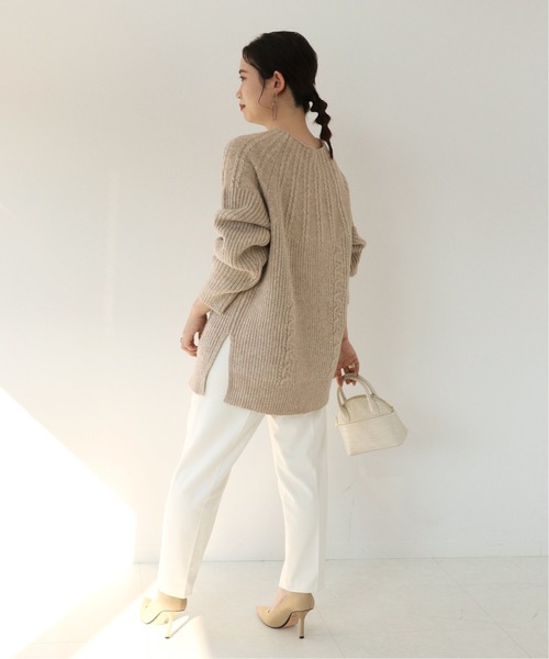 Simplicite（サンプリシテ）の「キュウシンケーブルプルオーバー◆（ニット/セーター・レディース・ブラック/ベージュ/ボルドー/ナチュラル・FREE）」の12枚目の写真
