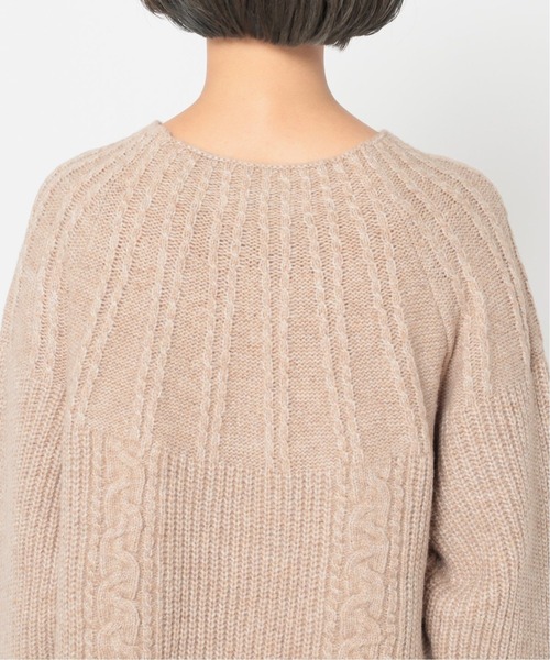 Simplicite（サンプリシテ）の「キュウシンケーブルプルオーバー◆（ニット/セーター・レディース・ブラック/ベージュ/ボルドー/ナチュラル・FREE）」の7枚目の写真