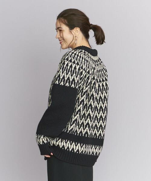 Guernsey Woollens（ガンジーウーレンズ）の「【別注】＜Guernsey Woollens＞ノルディックニットプルオーバー（ニット/セーター・レディース・ブラック/オフホワイト・FREE）」の14枚目の写真