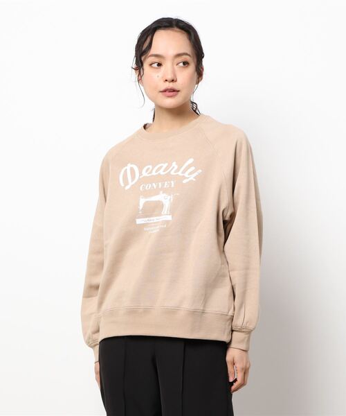 ehka sopo（エヘカソポ）の「プリントラグランスウェット（スウェット・レディース・レッド/ブラック/ベージュ・ﾌﾘ-）」の7枚目の写真