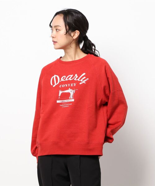 ehka sopo（エヘカソポ）の「プリントラグランスウェット（スウェット・レディース・レッド/ブラック/ベージュ・ﾌﾘ-）」の8枚目の写真