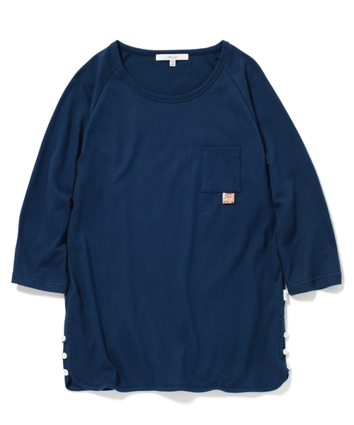 rehacer(レアセル)の「Hem Buttons 7/S Cutsew(Tシャツ/カットソー・メンズ・ブラック/グレー/ネイビー・SMALL/LARGE/X-LARGE/MEDIUM)」の3枚目の写真