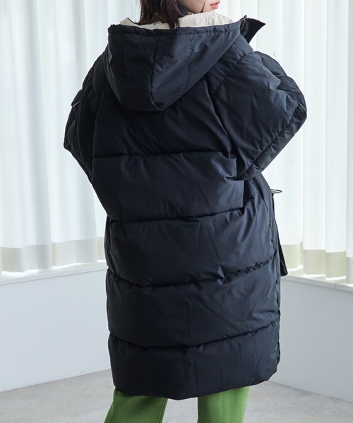 ECRIRE（エクリール）の「ｽﾀﾝﾄﾞｶﾗｰﾗｸﾞﾗﾝｽﾘｰﾌﾞﾊﾟﾌｺｰﾄ（その他アウター・レディース・ブラック/グリーン/アイボリー・M）」の7枚目の写真