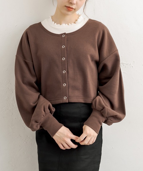 OLIVE des OLIVE（オリーブデオリーブ）の「ダブルフロントお得set（カーディガン/ボレロ・レディース・グリーン/パープル/ブラウン/ブラック/アイボリー・FREE）」の4枚目の写真