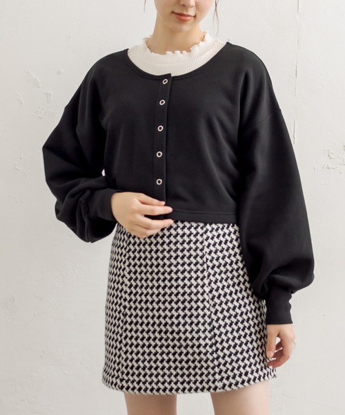 OLIVE des OLIVE（オリーブデオリーブ）の「ダブルフロントお得set（カーディガン/ボレロ・レディース・グリーン/パープル/ブラウン/ブラック/アイボリー・FREE）」の3枚目の写真