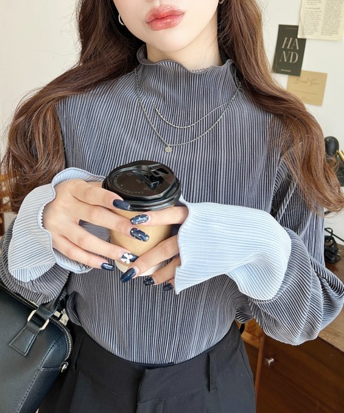 セール】【累計販売枚数4万枚突破！】マットサテンプリーツ 袖