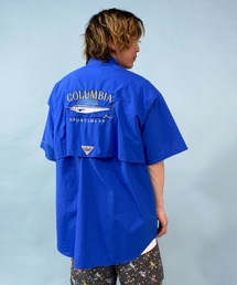 columbia/コロンビア ビッグシルエット 刺繍ロゴ フィッシングシャツ/UVカット バハマアイコンショートスリーブシャツ FM5202