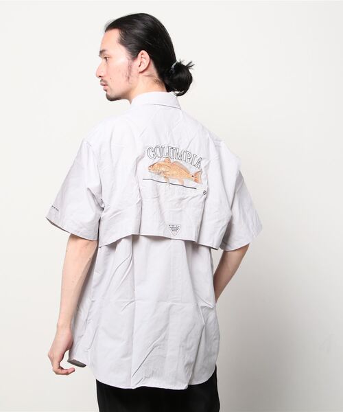 Columbia(コロンビア)の「columbia/コロンビア ビッグシルエット 刺繍ロゴ フィッシングシャツ/UVカット バハマアイコンショートスリーブシャツ FM5202(シャツ/ブラウス・メンズ・ブルー/グレー/ブラック・M/L)」の10枚目の写真