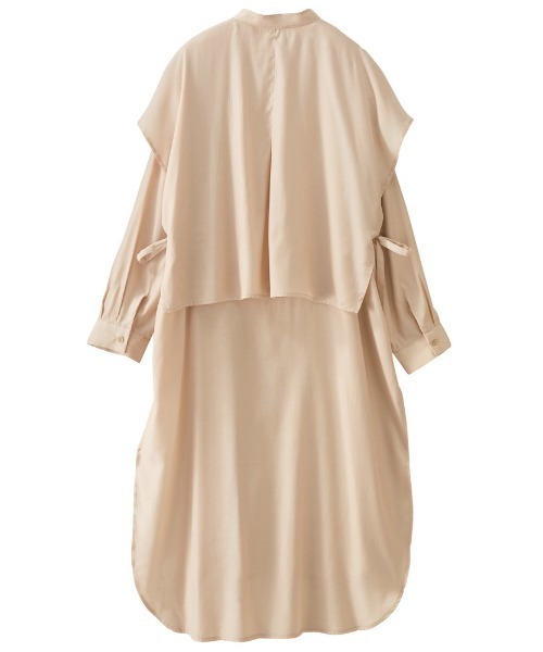 GeeRA（ジーラ）の「ケープ風デザインシャツワンピース（シャツワンピース・レディース・ブラック/ベージュ/ブルー・X-LARGE/MEDIUM/LARGE）」の6枚目の写真