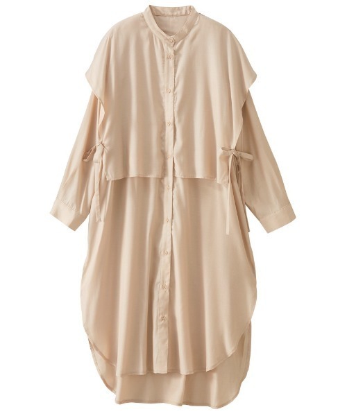 GeeRA（ジーラ）の「ケープ風デザインシャツワンピース（シャツワンピース・レディース・ブラック/ベージュ/ブルー・X-LARGE/MEDIUM/LARGE）」の5枚目の写真